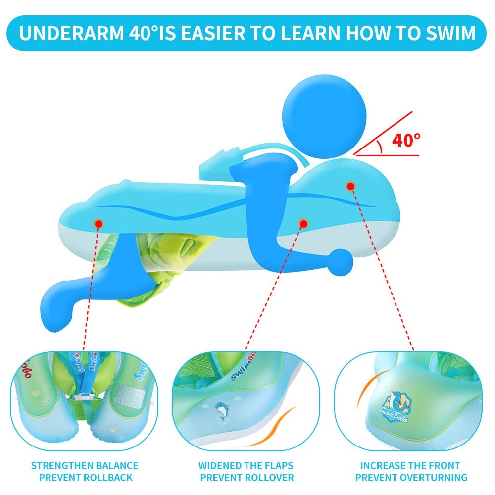 Kletshuts™ BabyFloat: Babybassengflyter med innebygd solskjerm