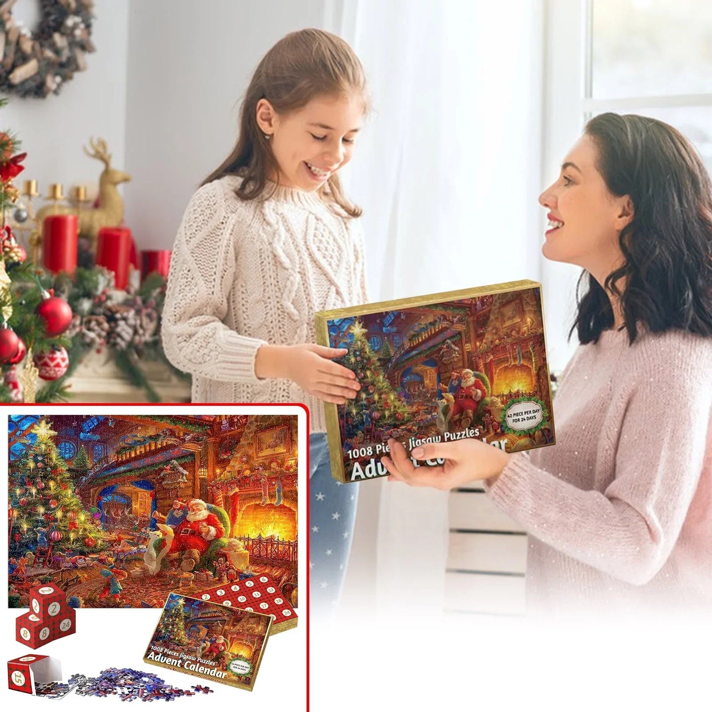 PuzzleAdvent - 24 Jigsaw Puzzle Adventskalender (Tilfeldig Design)