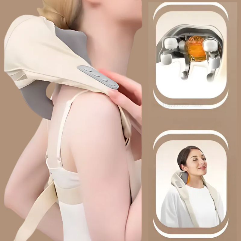NeckMassager: Beroligende Varme Avslappende Nakke- og Skuldermassasjeapparat