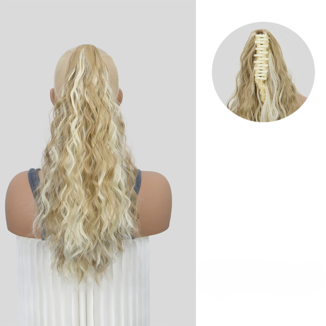 Rose® HairExtension: Clip-on Lang Krøllet Voluminøs Hårforlengelse Hestehale