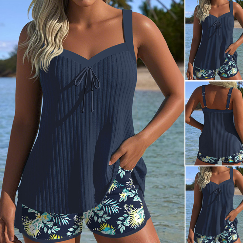 Icone™ SummerTankini: Moderne Behagelig To-Delt Sommer Tankini Badetøj Sæt