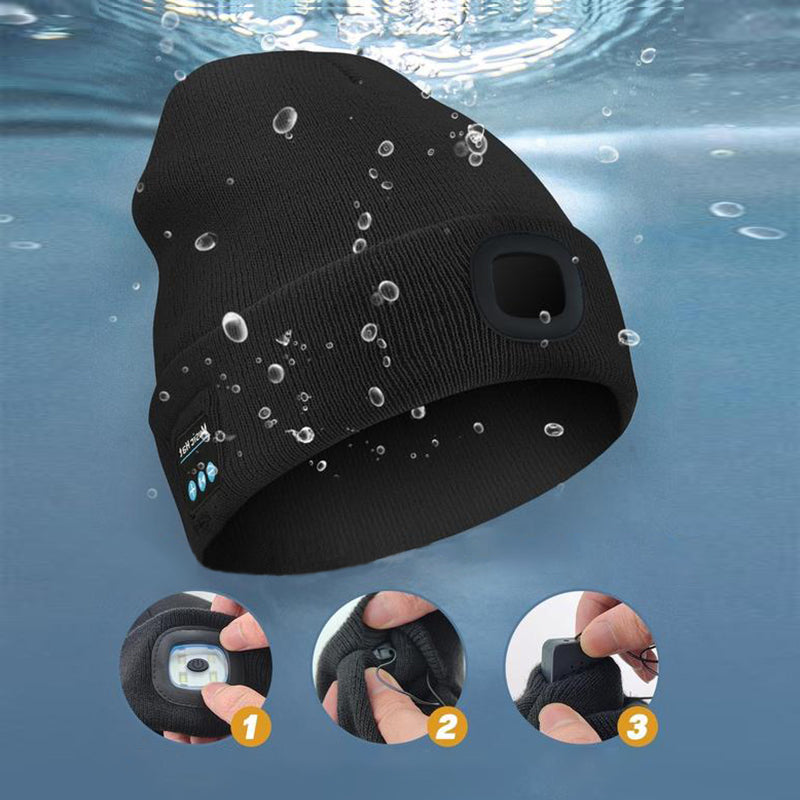 Icone™ MultiBeanie: Multifunksjonell LED-lys og Bluetooth Varm Lue