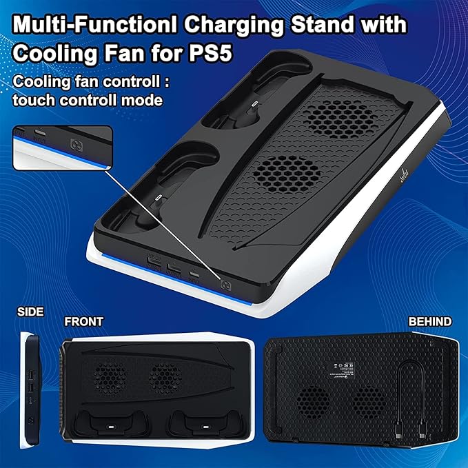 PS5Dock - 4 i 1 PS5 Multifunksjonell Dockingstasjon