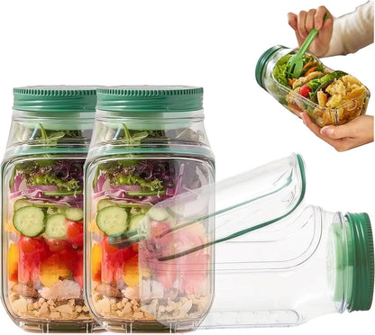 Globetrek° SaladJar 1+1 GRATIS: Bekvem På Farten Frisk Mellemmåltid Og Salat Krukke
