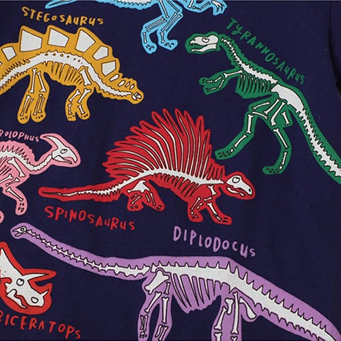 Icone™ DinoShirt: Barn Glød i Mørket Dinosaur T-skjorte