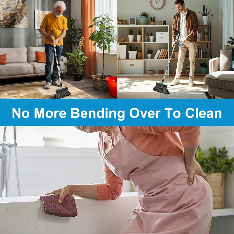 Cleaner Pro° FlexibleBroom: Justerbar Langt Håndtag Nem Opbevaring Fleksibel Fejeblad