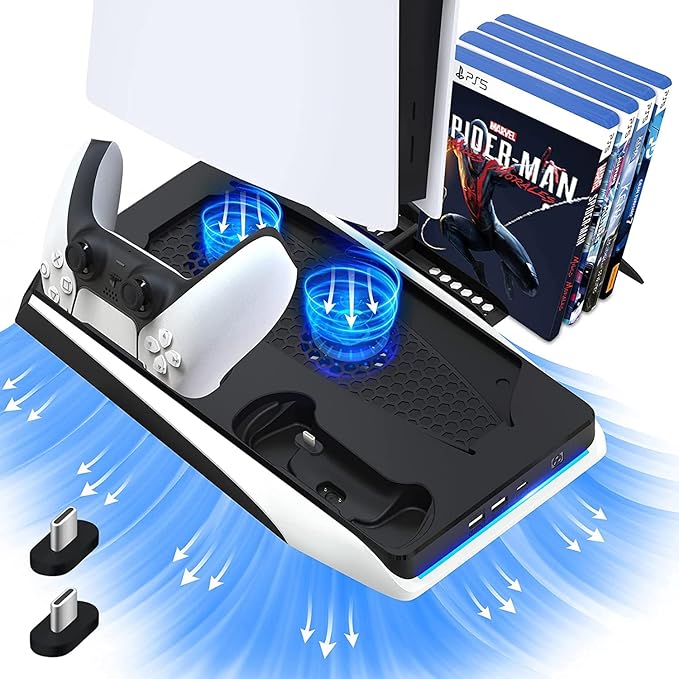 PS5Dock - 4 i 1 PS5 Multifunksjonell Dockingstasjon