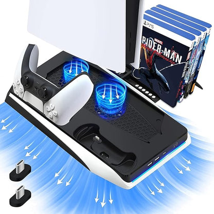 PS5Dock - 4 i 1 PS5 Multifunksjonell Dockingstasjon
