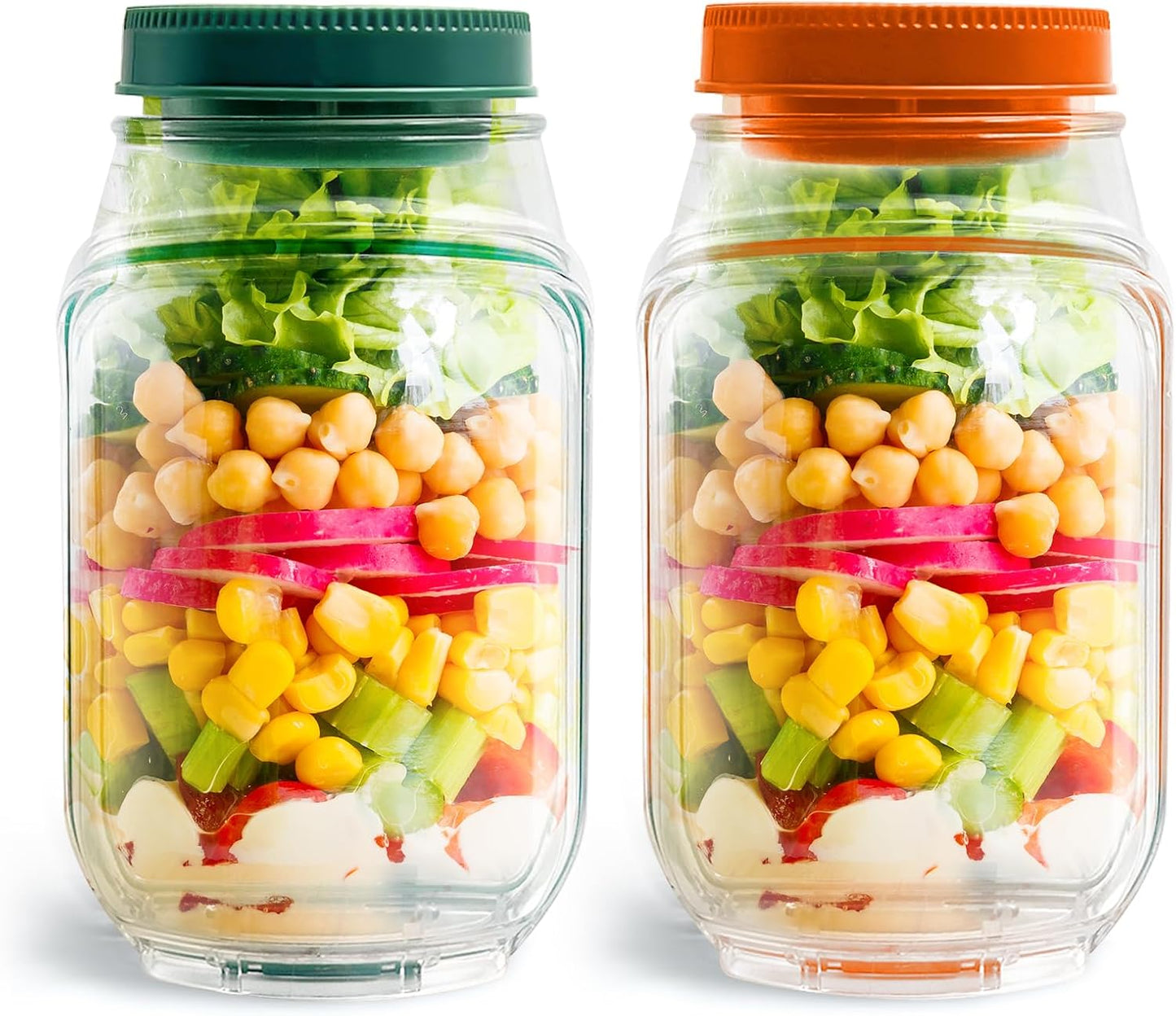 Globetrek° SaladJar 1+1 GRATIS: Bekvem På Farten Frisk Mellemmåltid Og Salat Krukke