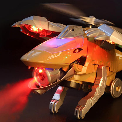 Kletshuts™ Dino - LED Transformerende Dinosaur Helikopter Leketøy
