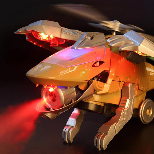 Kletshuts™ Dino - LED Transformerende Dinosaur Helikopter Leketøy
