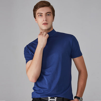 Icone™ FitShirt 1+1 GRATIS: Herre Smal Passform Høy Hals Avslappet Skjorte