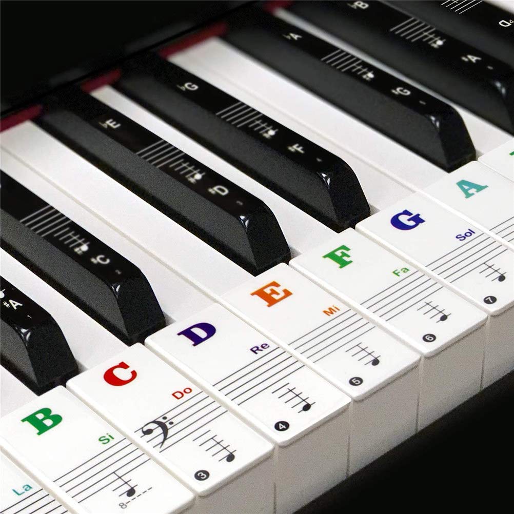 PianoStickers - Avtakbare Selvklebende Piano Nøkkel Klistremerker
