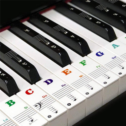 PianoStickers - Avtakbare Selvklebende Piano Nøkkel Klistremerker