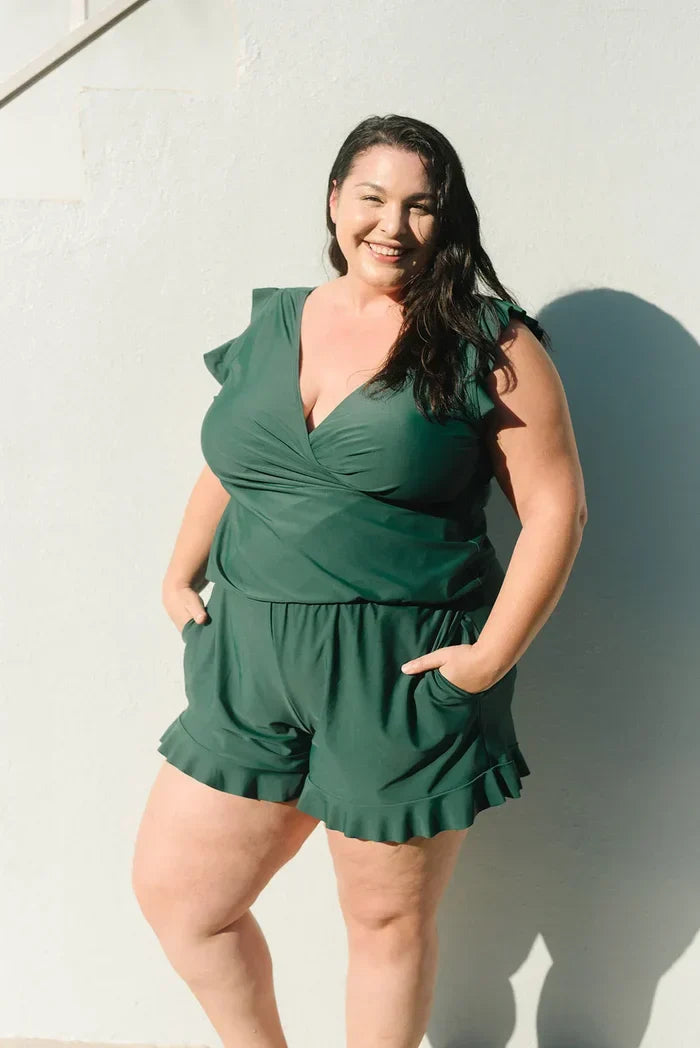 Icone™ SwimRomper: Badedrakt Romper Med Innebygd BH
