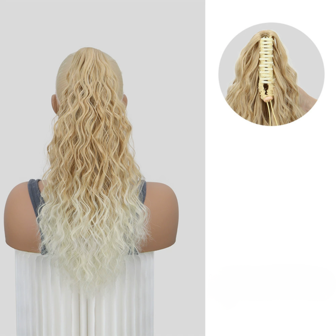 Rose® HairExtension: Clip-on Lang Krøllet Voluminøs Hårforlengelse Hestehale