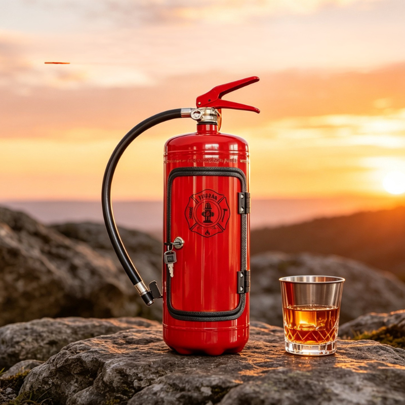 Globetrek° LiquorStorage: Kreativ Brandslukker Diskret Mini Spiritus Opbevaring