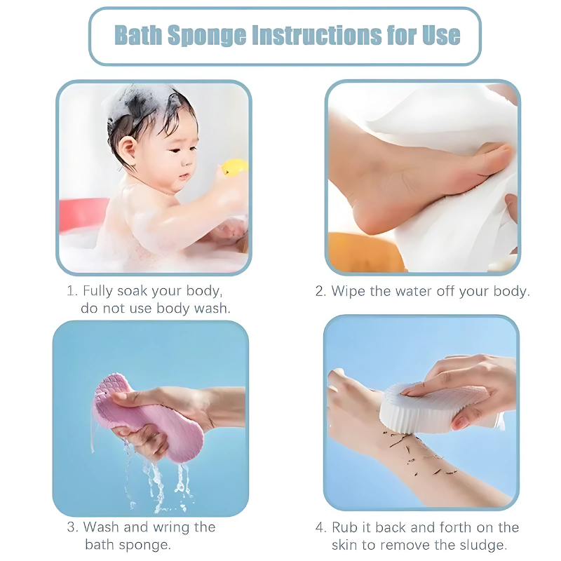ExfoliatingSponge 1+1 GRATIS - Myk Kropps Eksfolierende Svamp Dusjskrubber