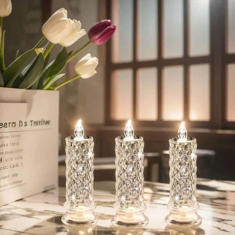 Ledsen™ CrystalCandle 1+1 GRATIS: Elegant Krystalllys Inspirert LED Bordlampe