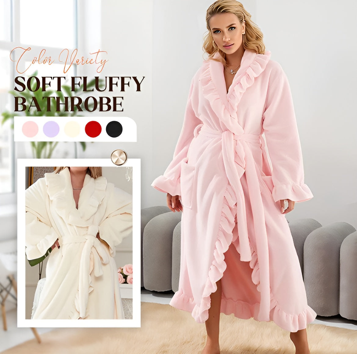 Icone™ ComfyRobe: Ultimativ Luksuriøs Hudvenlig Fluffy Komfortabel Morgenkåbe