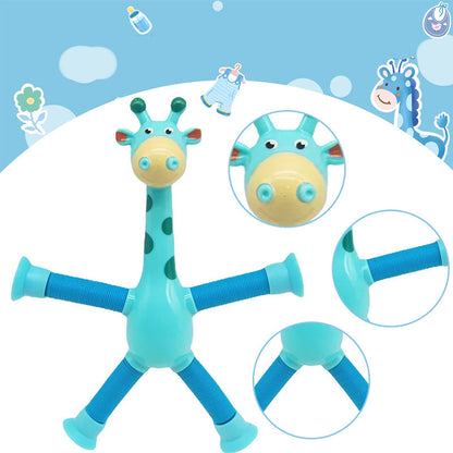 Kletshuts™ StretchyGiraffe: Teleskopisk Strekkbart Giraffleketøy Med Sugekopp