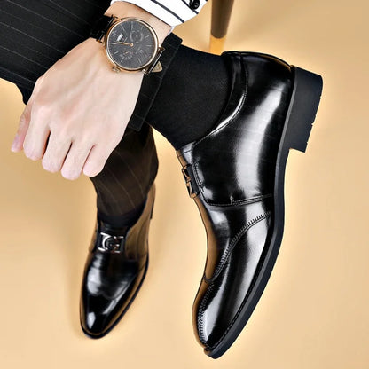 Happy™ ClassyShoes: Luksus Herre Skinn Formelle Spisse Oxford Klassiske Sko