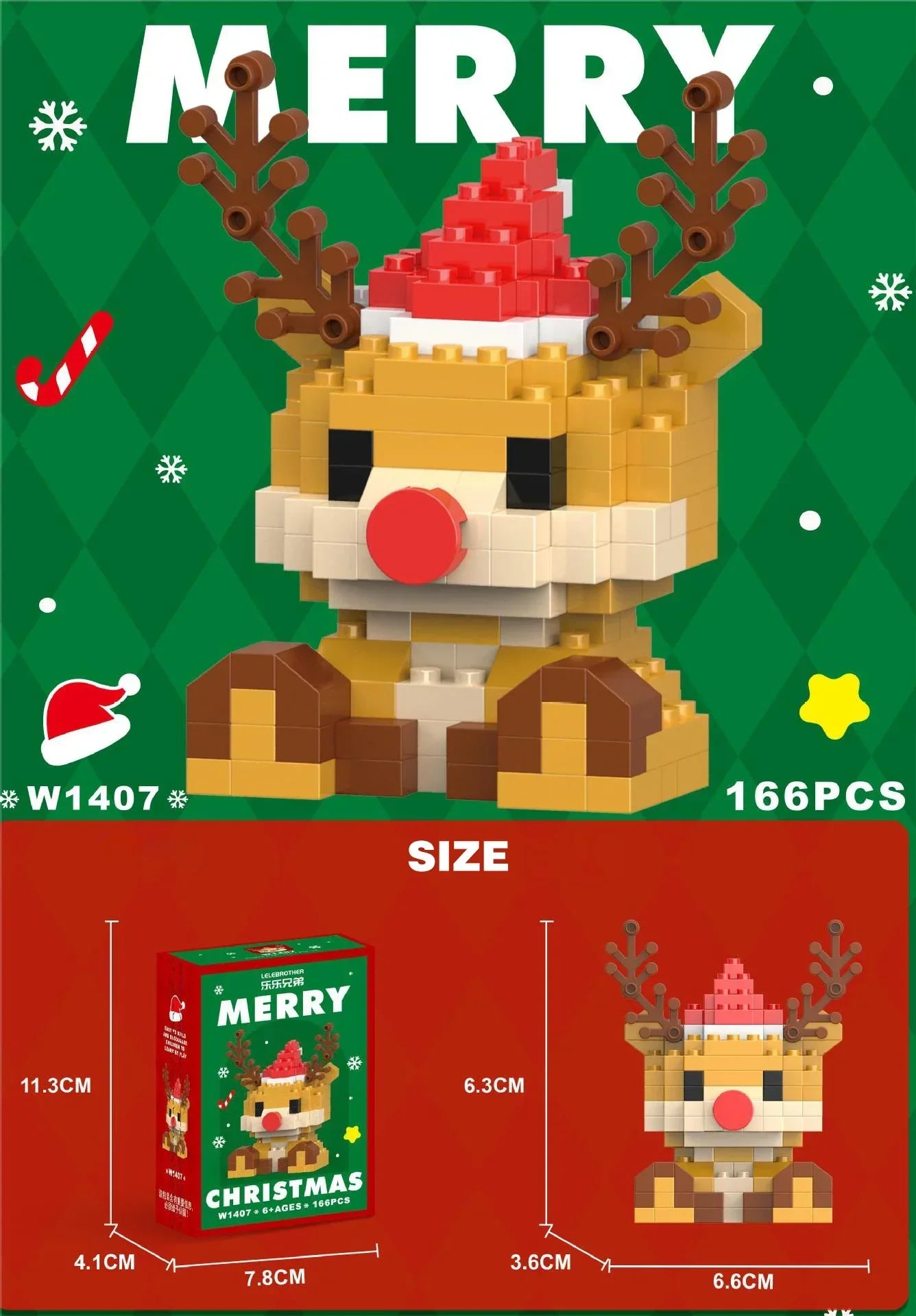 Kletshuts™ HolidayBlocks 1+1 GRATIS: Barn Kreative Mikro Byggeklosser Jul Høytidsutgave