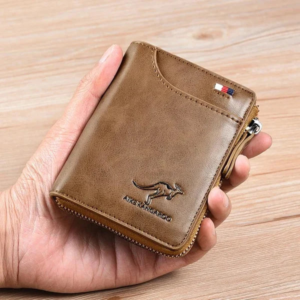 Icone™ ZippyWallet: Herre Glidelås Skinnlommebok Med RFID-beskyttelse