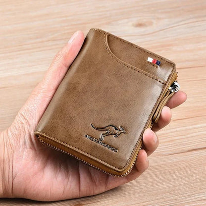 Icone™ ZippyWallet: Herre Glidelås Skinnlommebok Med RFID-beskyttelse