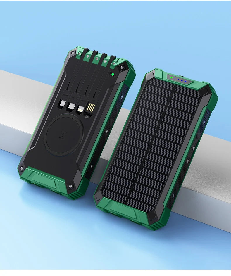 PowerBank - Bærbar Solcelle Trådløs Strømbank