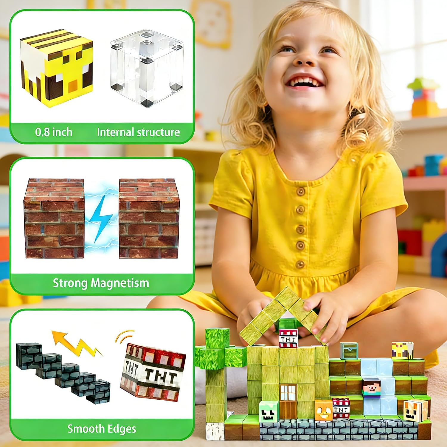Kletshuts™ MagneticBlocks: Kreative Magnetiske Klosser Fliser Byggmester Sett