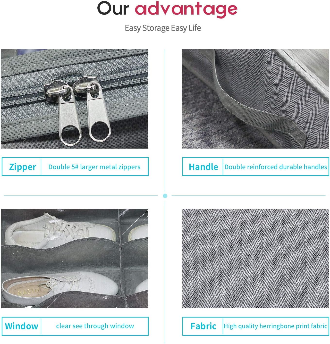 Globetrek° FootwearOrganizer: Plassmaksimering, Støvbeskyttelse, Skoorganisator med glidelås