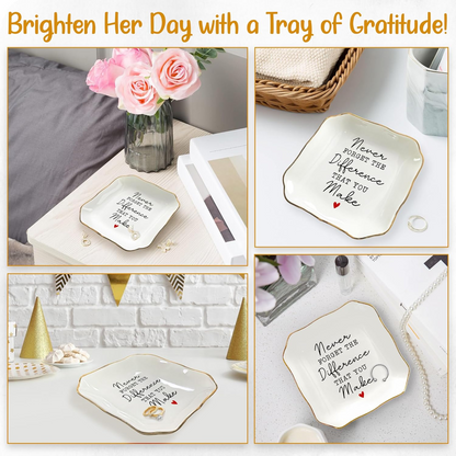JewelryPlate 1+1 GRATIS: Keramisk Statement Elegant Gave Smykke Dekorativ Tallerken