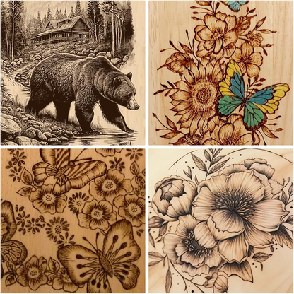 PyrographyKit - DIY Træbrænding Kreativ Håndværksdesign Pyrography Flere Tips Kit