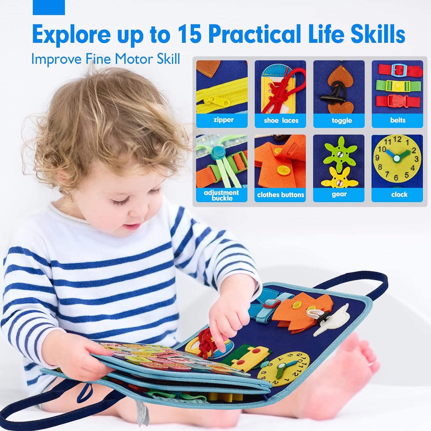 Kletshuts™ BusyBoard: Sensoriske Finmotoriske Ferdigheter Montessori Pedagogisk Busy Board