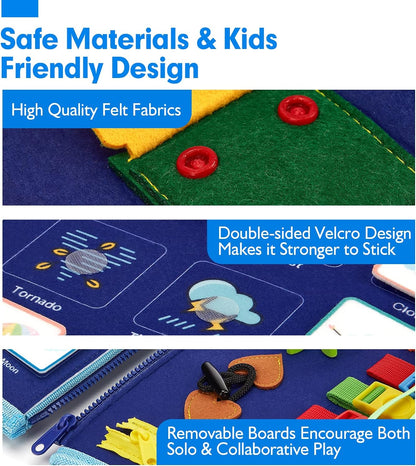 Kletshuts™ BusyBoard: Sensoriske Finmotoriske Ferdigheter Montessori Pedagogisk Busy Board