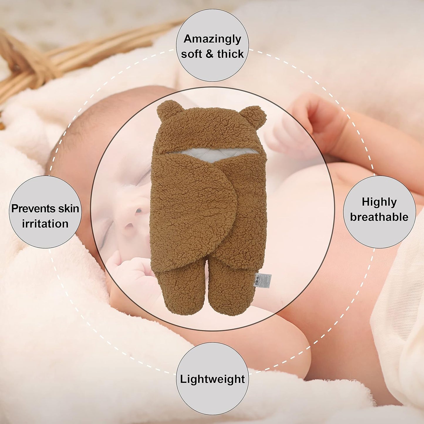 Kletshuts™ BabySwaddle: Ultra-Blød Sikker Baby Svøbe Sovepose