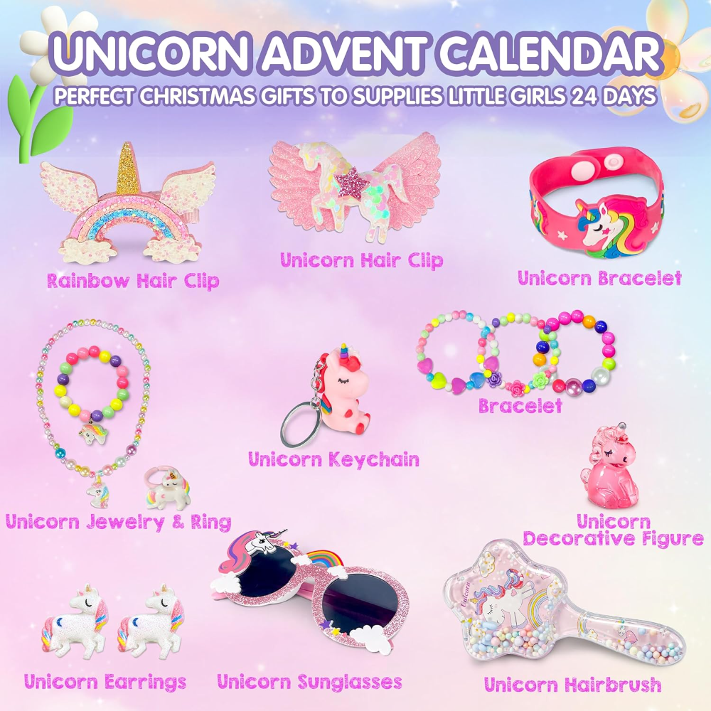 Kletshuts™ UnicornAdvent: Morsom Kreativ Jul Enhjørning Adventskalender