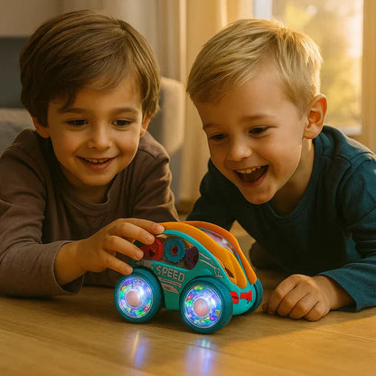 Kletshuts™ CarToy: Fargerik Lys Musikk Elektrisk Stunt Lastebil 360° Roterende Lekebil