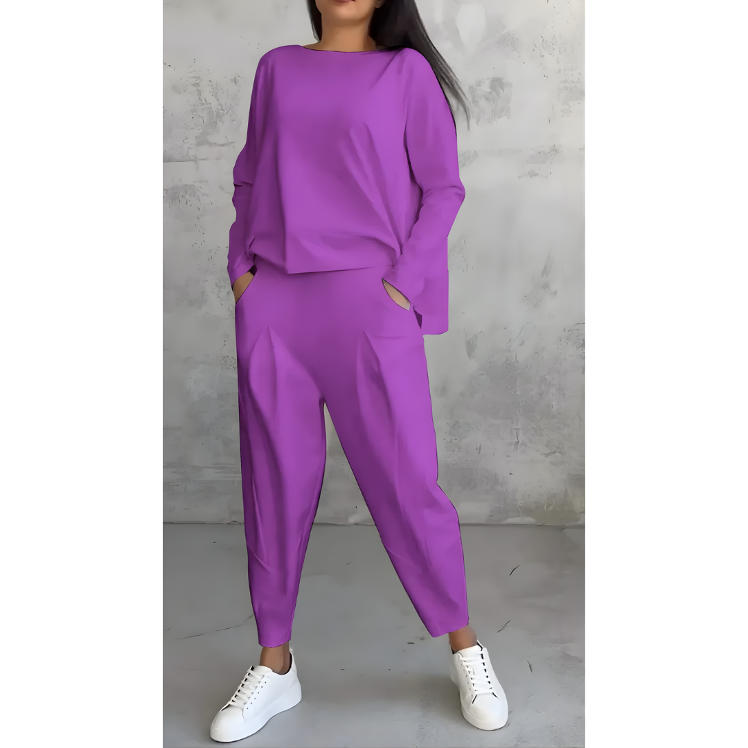 Icone™ CasualOutfit: Kvinners Langermet Topp Og Bukser Todelt Uformelt Antrekk