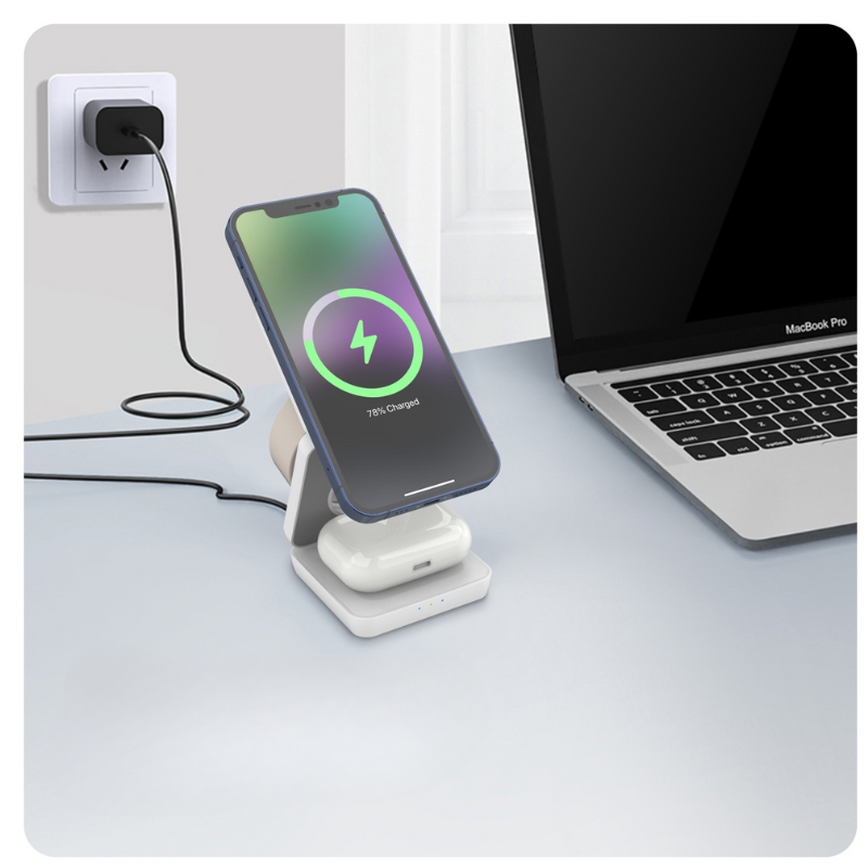 Holder360° MultiCharger: Multifunksjonell Sammenleggbar Magnetisk Ladestativ