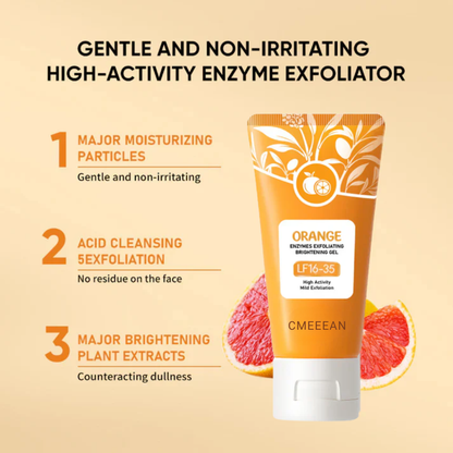 ExfoliatingGel 1+1 GRATIS: Oransje Eksfolierende Gel Mild Død Hud Fjerner