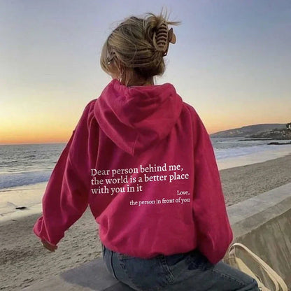 Icone™ DearHoodie: Hettegenser Med Budskapsprint På For- Og Bakside