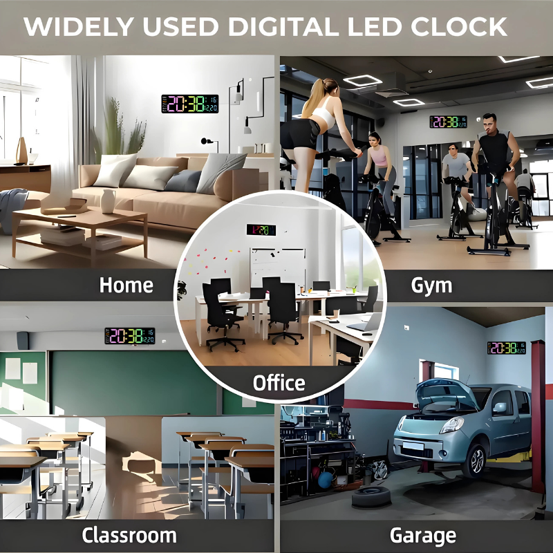 Globetrek° DigitalClock: Stor LED-skjerm Display Digital Klokke