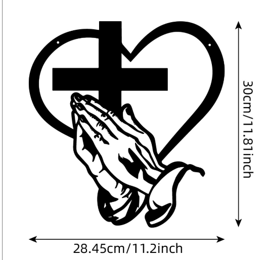 SpiritualDecor - Elegant Hjem Hengende Kors Hjerte Åndelig Dekorasjon