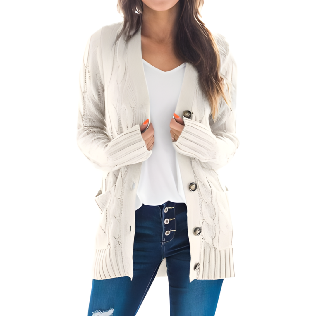Icone™ KnittedCardigan: Dame Koselig Lang Strikket Cardigan