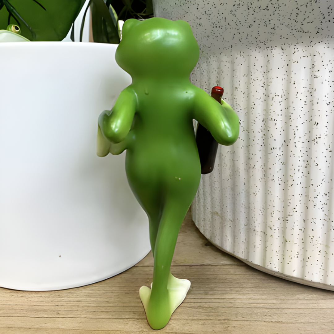 GardenOrnament: Søt Frosk Dekorasjon Hengende Pottekant Hagepynt