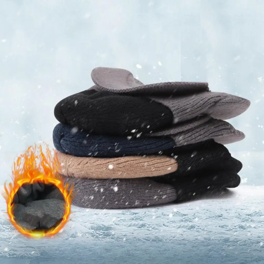 Icone™ EarflapBeanie 1+1 GRATIS: Tyk Strikket Vinter Beanie Øreklapsbeskyttelse