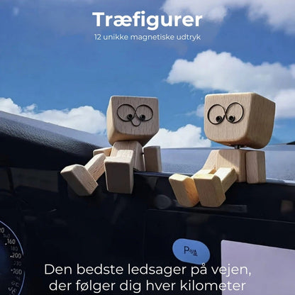 CharmFigur – Den Håndlavede Træfigur Med 12 Magnetiske Ansigtsudtryk