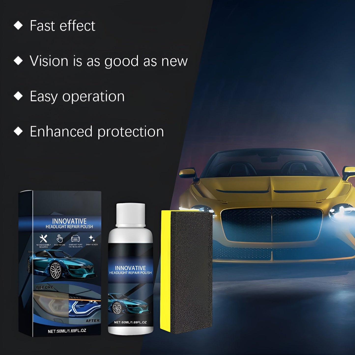 Cleaner Pro° HeadlightCleaner: Professionel Krystalklarhed Forlygterenser Gendannelsesvæske